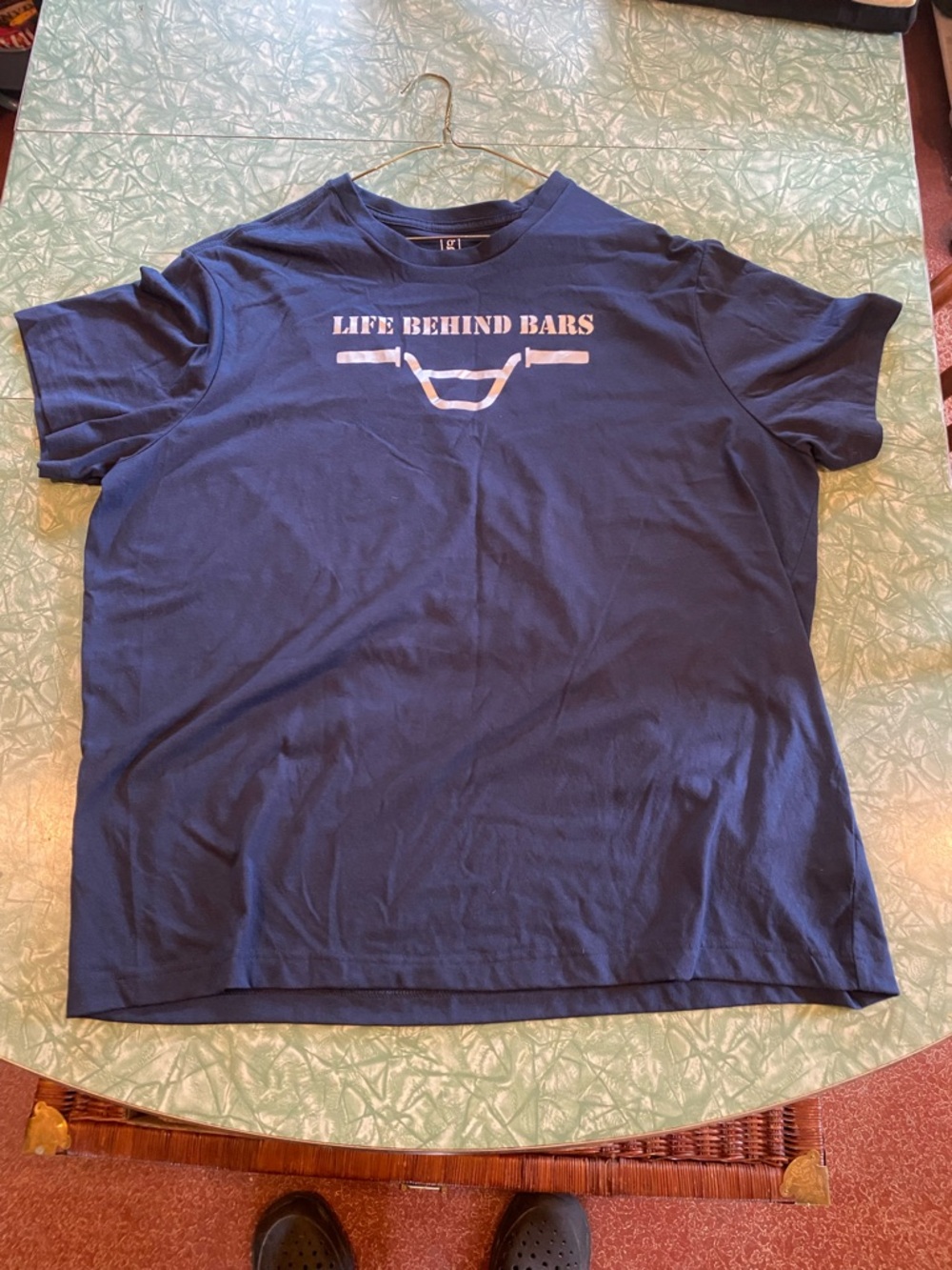 Navy Blue George Men’s 2XL “Life Behind Bars” Bicycle/Motorcycle Life T-Shirt
